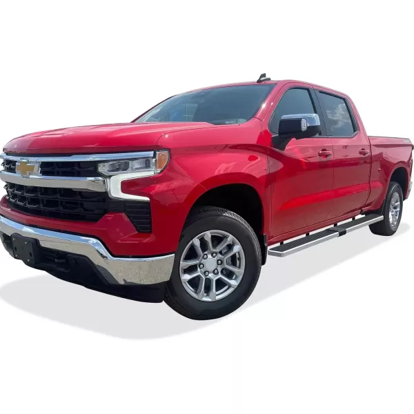 imageAPS Black Running Boards Compatible with Chevy Silverado GMC Sierra 1500 20192025 Crew Cab ampamp 2500 HD 3500 HD 20202025 Silverado 1500 LTD Sierra 1500 LD 2022Stainless Steel Polished