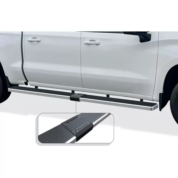imageAPS Black Running Boards Compatible with Chevy Silverado GMC Sierra 1500 20192025 Crew Cab ampamp 2500 HD 3500 HD 20202025 Silverado 1500 LTD Sierra 1500 LD 2022Stainless Steel Polished