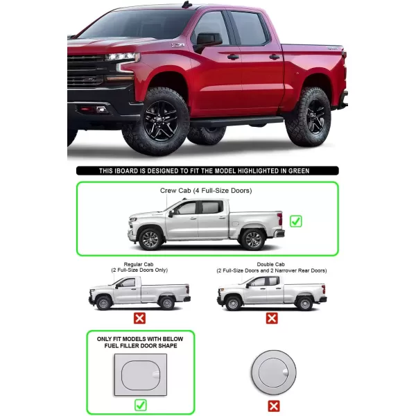 imageAPS Black Running Boards Compatible with Chevy Silverado GMC Sierra 1500 20192025 Crew Cab ampamp 2500 HD 3500 HD 20202025 Silverado 1500 LTD Sierra 1500 LD 2022Stainless Steel Black