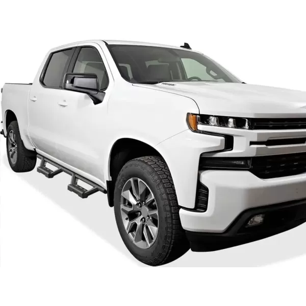 imageAPS Drop Steps Running Boards Compatible with Chevy Silverado GMC Sierra 1500 20192025 Crew Cab ampamp 2500 HD 3500 HD 20202025 Silverado 1500 LTD Sierra 1500 LD 2022 Stainless Steel Side BarsBlack