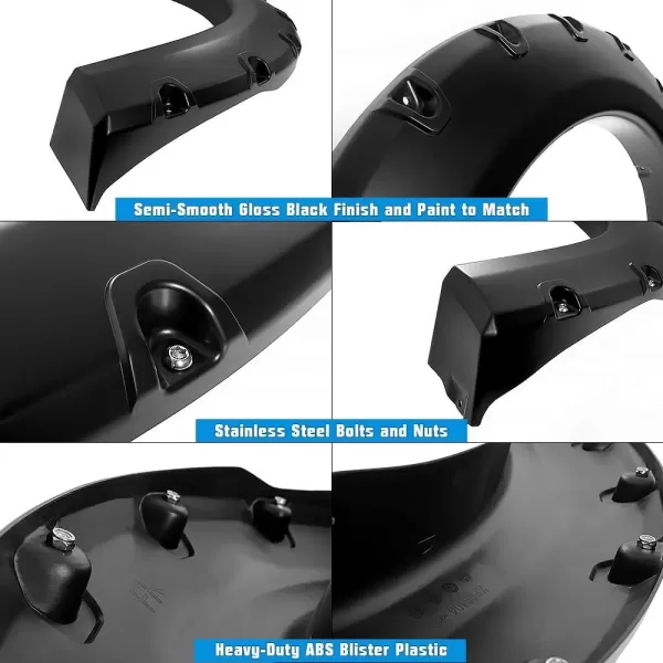 imageAPS Injection Moulding Pocket Rivet Style Impact Resistance Polypropylene Fender Flare Compatible with F250 F350 Super Duty 19992007 Standard Bed 65ft ampamp Long Bed 8ft