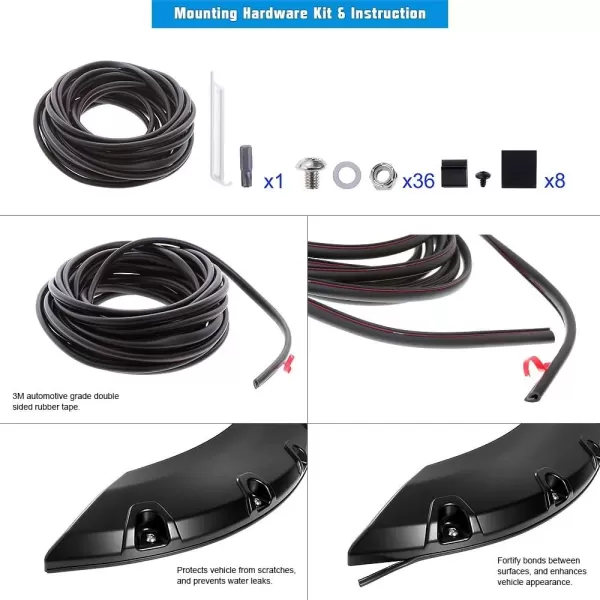 imageAPS Injection Moulding Pocket Rivet Style Impact Resistance Polypropylene Fender Flare Compatible with F250 F350 Super Duty 19992007 Standard Bed 65ft ampamp Long Bed 8ft
