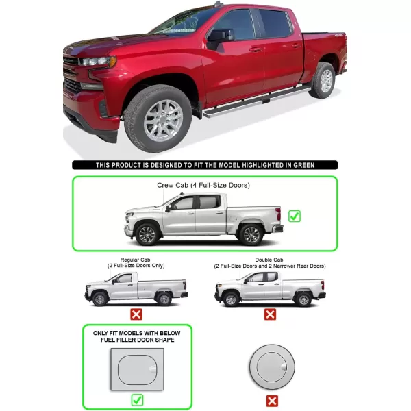imageAPS Side Steps Compatible with Chevy Silverado GMC Sierra 1500 20192025 Crew Cab 55ft Bed ampamp 2500 HD 3500 HD 20202025 Silverado 1500 LTD Sierra 1500 LD 2022 Stainless Steel 5in Wheel to WheelStainless Steel Polished