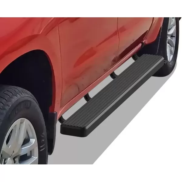 imageAPS iBoard Fifth Generation 6inch Black Stainless Steel Running Boards Side Step for Selected Chevy Silverado Sierra Crew CabBlack