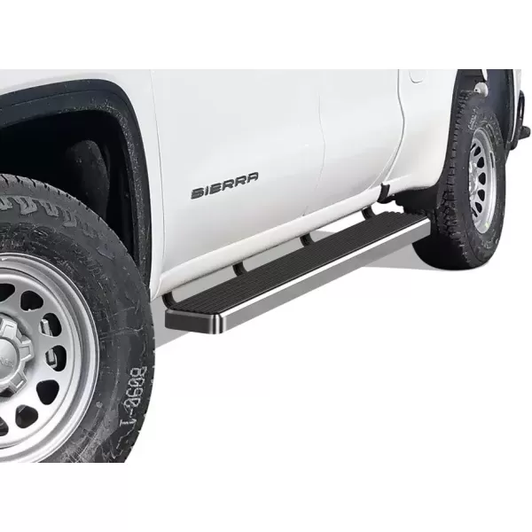 imageAPS iBoard Fifth Generation 6inch Black Stainless Steel Running Boards Side Step for Selected Chevy Silverado Sierra Crew CabStainless Steel Polished