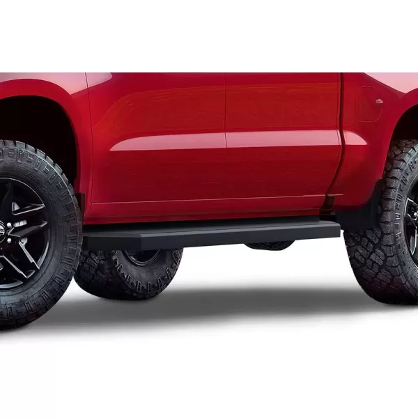 imageAPS iBoard Third Generation Polished Flat Style Running Boards Side Step for Selected Chevy Silverado GMC Sierra Crew CabAluminum Black