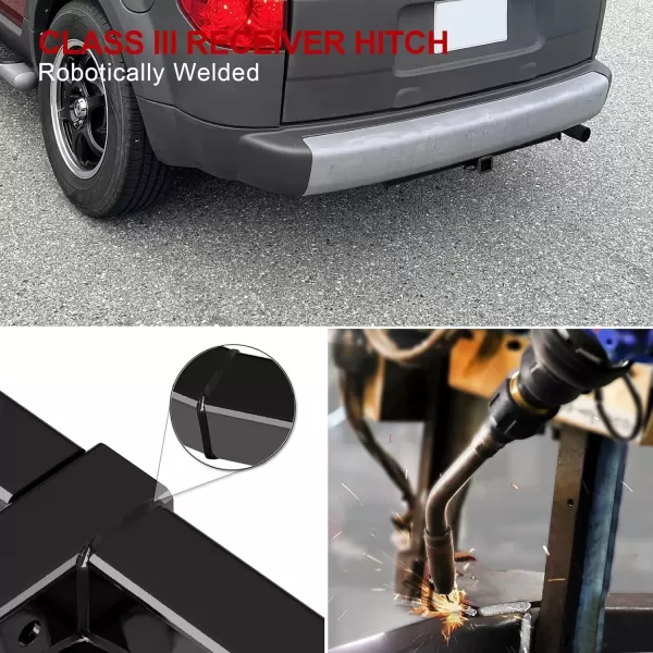 imageAPS Class 3 Tow Trailer Hitch Rear Receiver Towing Hitch Combo with Cover Kit Hitch Cover Included OE Style 2 Inches Receiver Tube Compatible with 20032011 Element Excluding SC