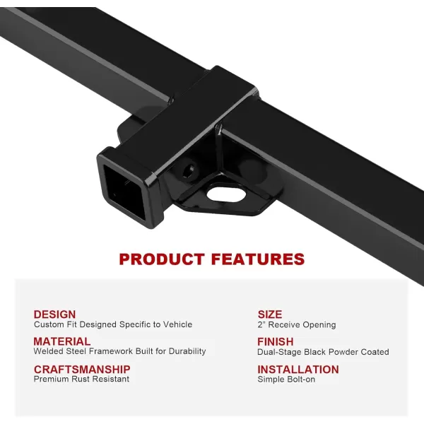 imageAPS Rear Towing Hitch Receiver Class 3 Trailer Hitch Compatible with Ford Ranger 19832011 ampamp Compatible with 19942007 Mazda B3000 Compatible with 19942009 Mazda B4000