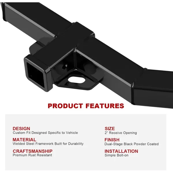 imageAPS Rear Towing Hitch Receiver Class 3 Trailer Hitch Compatible with Subaru Outback 20102013 ampamp Compatible with Subaru Legacy 20152019