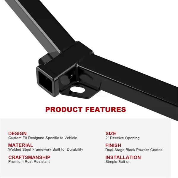 imageAPS Rear Towing Hitch Receiver Class 3 Trailer Hitch Compatible with Toyota Highlander 20042007 ampamp Compatible with Lexus RX330 20042006