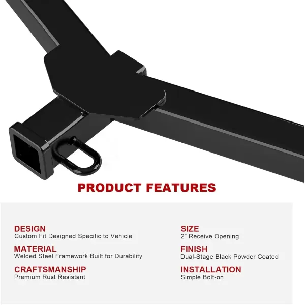 imageAPS Rear Towing Hitch Receiver Class 3 Trailer Hitch Compatible with Toyota RAV4 20062018