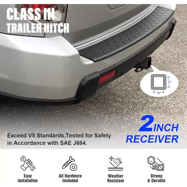 imageAssembly Class 3 Trailer Hitch 2 Inches Receiver Tube Towing Hitch Compatible with 20032008 Honda Pilot 20012006 Acura MDX