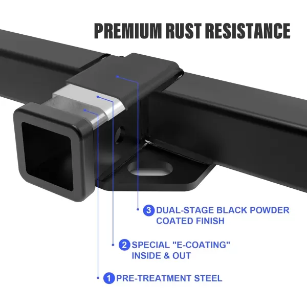 imageAssembly Class 3 Trailer Hitch 2 Inches Receiver Tube Towing Hitch Compatible with 20032008 Honda Pilot 20012006 Acura MDX