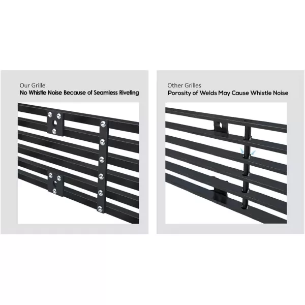 imageAPS Compatible with Chevy Silverado 1500 20072013 Main Upper Stainless Steel Black 8x6 Horizontal Billet Front Grill Grille Insert C65766JBlack