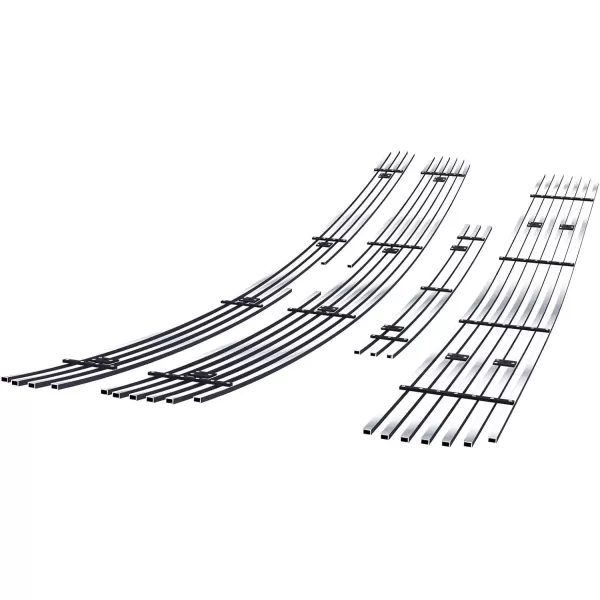 imageAPS Compatible with Chevy Silverado 1500 20072013 Main Upper Top Bumper Lower Bumper Stainless Steel SS Chrome Billet Front Grill Grille Insert Combo C61133AChrome