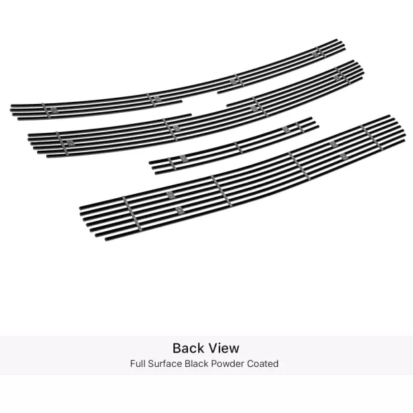 imageAPS Compatible with Chevy Silverado 1500 20072013 Main Upper Top Bumper Lower Bumper Stainless Steel SS Chrome Billet Front Grill Grille Insert Combo C61133ABlack