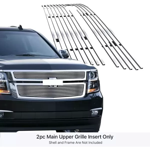 imageAPS Compatible with Chevy Suburban Tahoe 20152020 Honeycomb Bar Style Main Upper Stainless Steel SS Chrome Billet Front Grill Grille Insert C66320AChrome