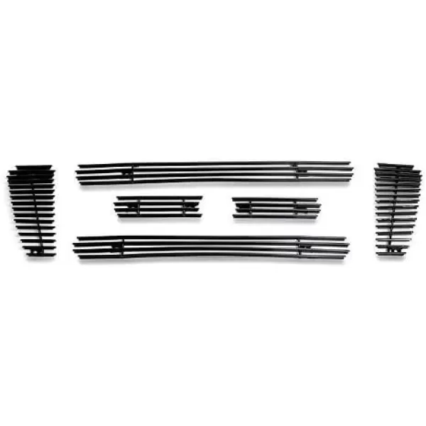 imageAPS Compatible with Ford F150 20042008 Bar Style Main Upper Stainless Steel SS Chrome Billet Front Grill Grille Insert F65726ABlack