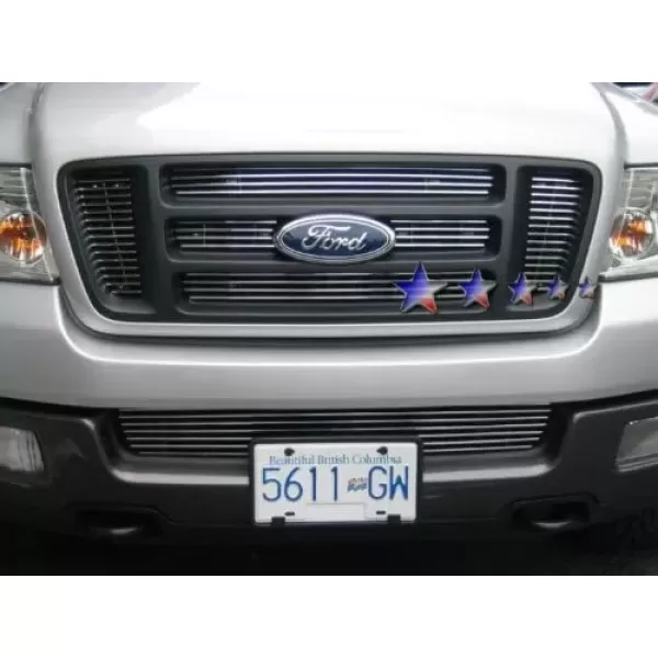 imageAPS Compatible with Ford F150 20042008 Bar Style Main Upper Stainless Steel SS Chrome Billet Front Grill Grille Insert F65726AChrome