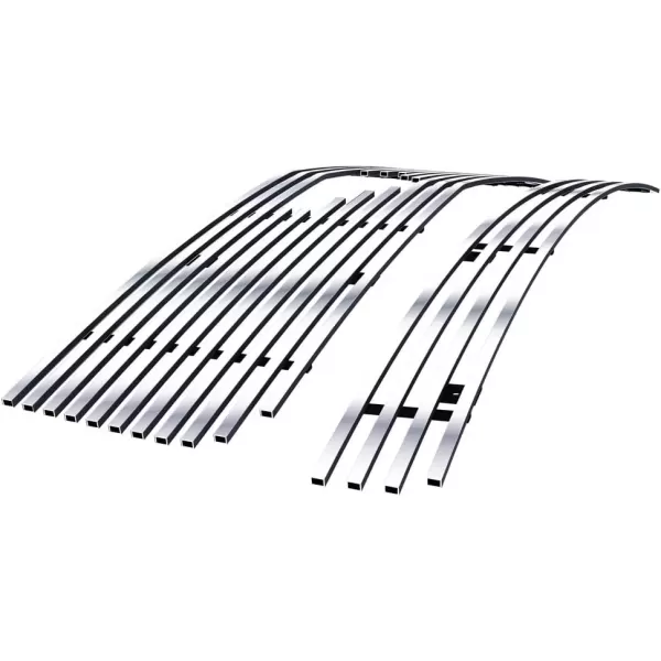 imageAPS Compatible with Ford Mustang 20052009 V6 Main Upper Lower Bumper Stainless Steel SS Black Billet Front Grill Grille Insert Combo F67810HSilver