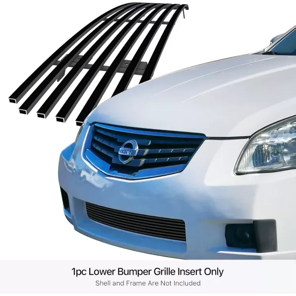 imageAPS Compatible with Nissan Maxima 20072008 Lower Bumper Stainless Steel Chrome Polished 8x6 Horizontal Billet Front Grill Grille Insert N66464SBlack