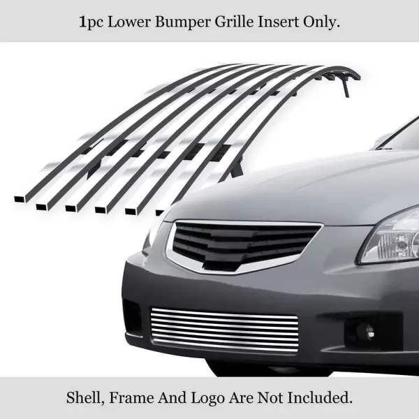imageAPS Compatible with Nissan Maxima 20072008 Lower Bumper Stainless Steel Chrome Polished 8x6 Horizontal Billet Front Grill Grille Insert N66464SChrome