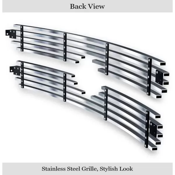 imageAPS Compatible with Nissan Xterra 20002001 Main Upper Stainless Steel Black 8x6 Horizontal Billet Front Grill Grille Insert N65436JSilver