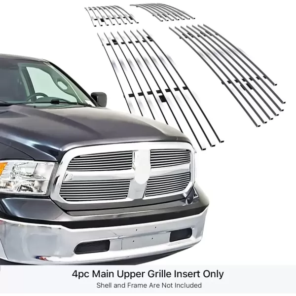 imageAPS Compatible with Ram 1500 20132018 ampamp 1921 1500 Classic Honeycomb Style Only Main Upper Stainless Steel SS Chrome Billet Front Grill Grille Insert D65919AChrome