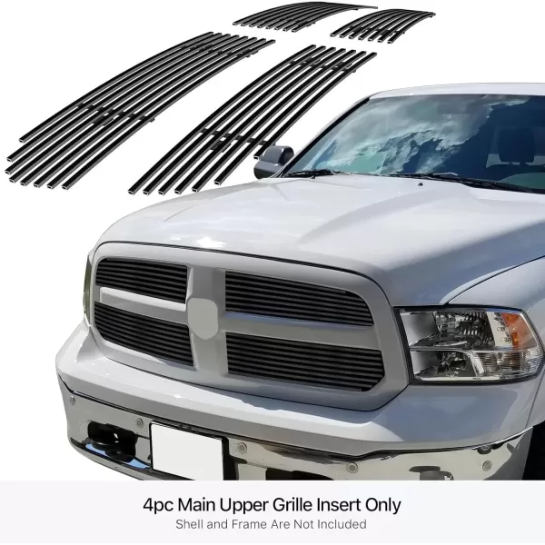imageAPS Compatible with Ram 1500 20132018 ampamp 1921 1500 Classic Honeycomb Style Only Main Upper Stainless Steel SS Chrome Billet Front Grill Grille Insert D65919ABlack