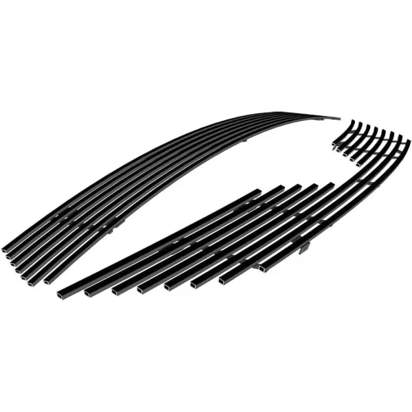 imageAPS Compatible with Toyota Corolla 20112013 Main Upper Lower Bumper Stainless Steel Black 8x6 Horizontal Billet Front Grill Grille Insert Combo T81111JBlack