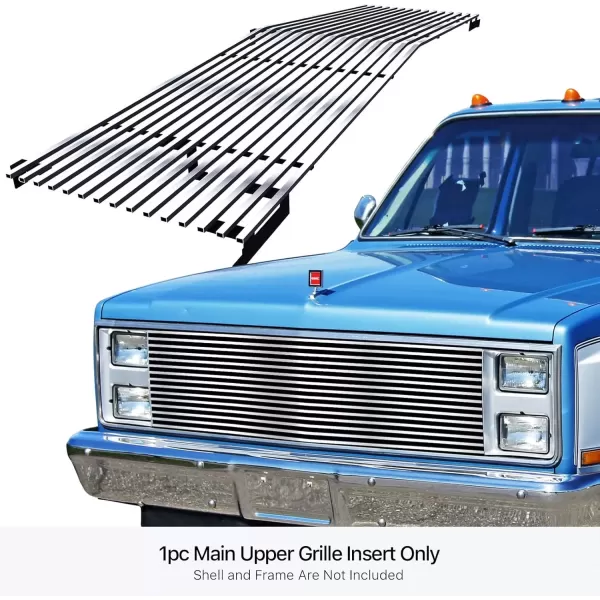 imageAPS Premium 304 Stainless Steel Chrome Horizontal Billet Grille Grill Insert Compatible with Chevy GMC C K Pickup 19811987 ampamp 81 82 83 84 85 86 87 88 Blazer Suburban Jimmy Main Upper N19S20058C