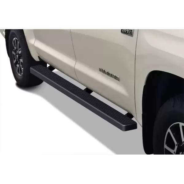 imageAPS Running Boards Nerf Bars Side Steps Step Bars Compatible with Toyota Tundra 20072021 CrewMax Silver Running Board StyleAluminum Black