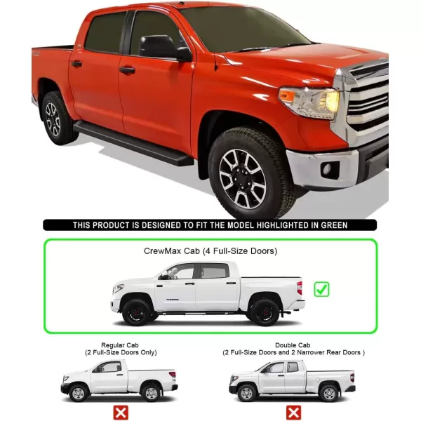 imageAPS Running Boards Nerf Bars Side Steps Step Bars Compatible with Toyota Tundra 20072021 CrewMax Silver Running Board StyleAluminum Black