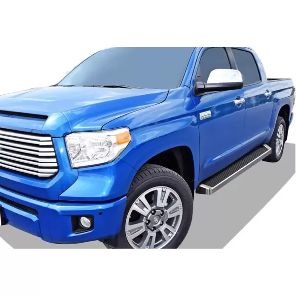 imageAPS Running Boards Nerf Bars Side Steps Step Bars Compatible with Toyota Tundra 20072021 CrewMax Silver Running Board StyleAluminum Silver