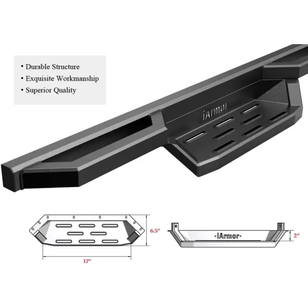 imageAPS Stainless Steel Pocket Steps Running Boards Side Bars Compatible with Ford F250 F350 Super Duty 19992016 Extended Cab