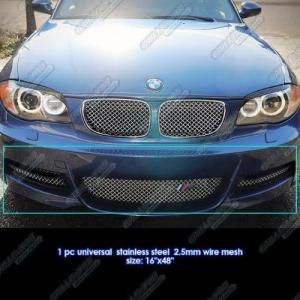imageAPS Universal Stainless Steel Chrome 16in x 48in 1 PC Set Mesh Front Grill Grille Insert S18S21007A