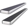 imageAPS Running Boards Nerf Bars Side Steps Step Bars Compatible with Chevy Silverado GMC Sierra 1500 20072018 ampamp 2500 HD 3500 HD 2019 Crew Cab Exclude 07 Classic Black Powder Coated 6inStainless Steel Polished
