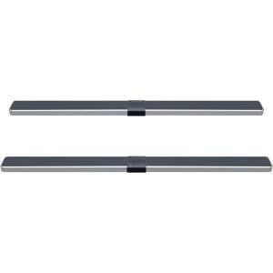 imageAPS 5in Stainless Steel Black Running Boards Compatible with Toyota Tundra 20072021 CrewMax Nerf Bars Side StepsStainless Steel Polished