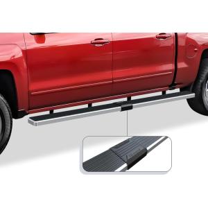imageAPS Black 5inch 304 Stainless Steel Running Boards Nerf Bars Compatible with Chevy Silverado GMC Sierra 1500 20072018 ampamp 2500 HD 3500 HD 2019 Crew Cab Exclude 07 ClassicStainless Steel Polished