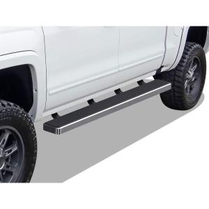 imageAPS Running Boards Nerf Bars Side Steps Step Bars Compatible with Chevy Silverado GMC Sierra 1500 20072018 ampamp 2500 HD 3500 HD 2019 Crew Cab Exclude 07 Classic Black Powder Coated 6inStainless Steel Polished