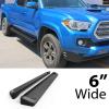 imageAPS Silver 6 inches Wheel to Wheel Running Boards Nerf Bars Side Steps Compatible with Toyota Tacoma 20052023 Double Crew Cab 6ft BedAluminum Black