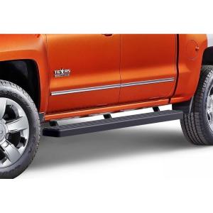imageAPS IBCZ4928 Black 5quot Running Board Side Step iBoard Third Generation For Selected Chevy SilveradoGMC Sierra Crew Cab Aluminum4 inches