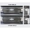 imageAPS Compatible with Chevy Silverado 3500 HD 2500 HD 20072010 Aluminum Chrome Horizontal Billet Grille Grill Insert Combo C67753A