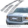 imageAPS Premium 304 Stainless Steel Chrome Horizontal Billet Grille Grill Insert Compatible with GMC Sierra 1500 2014 2015 Main Upper N19S27956G