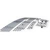 imageAPS Premium 304 Stainless Steel Chrome Horizontal Billet Grille Grill Insert Combo Compatible with Chevy Silverado 1500 2003 2004 2005 Main Upper Top Bumper Tow Hook N19S78876C