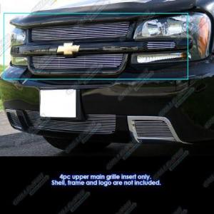 imageAPS Compatible with Chevy Trailblazer 20062009 SS Main Upper Aluminum Chrome Horizontal Billet Grille Grill Insert C66468A