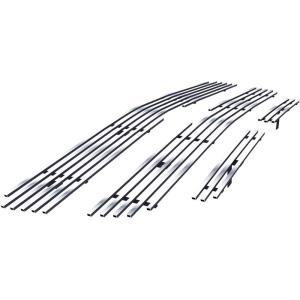 imageAPS Premium 304 Stainless Steel Chrome Horizontal Billet Grille Grill Insert Combo Compatible with Chevy Silverado 1500HD 03 04 05 ampamp 0304 2500 3500 ampamp 0206 Avalanche Upper Top Bumper N19S57676C