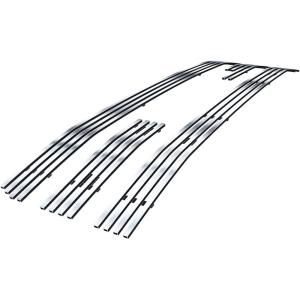 imageAPS Premium 304 Stainless Steel Chrome Horizontal Billet Grille Grill Insert Compatible with GMC Sierra 1500 2014 2015 Main Upper N19S27956G