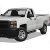 imageAPS Running Boards Nerf Bars Side Steps Compatible with Chevy Silverado GMC Sierra 20072018 Regular Cab ampamp 2500 3500 HD 2019 Exclude 07 ClassicInclude 19 1500 LD Silver Running BoardAluminum Black