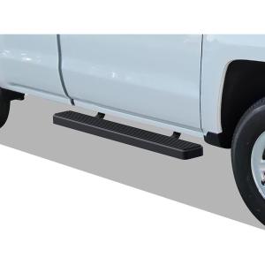 imageAPS Running Boards Nerf Bars Side Steps Compatible with Chevy Silverado GMC Sierra 20072018 Regular Cab ampamp 2500 3500 HD 2019 Exclude 07 ClassicInclude 19 1500 LD Silver Running BoardAluminum Black